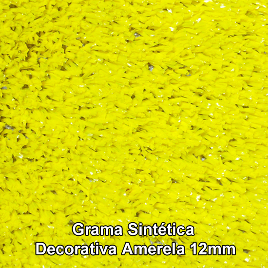 Grama Sintetica Decorativa Amerela12mm