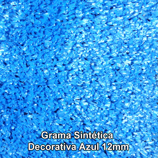 Grama Sintetica Decorativa Azul12mm